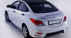 14 499 р. Задний бампер Sport  Hyundai Solaris  RBr (2010-2014) седан дорестайлинг (Неокрашенный)  с доставкой в г. Набережные‑Челны. Увеличить фотографию 2