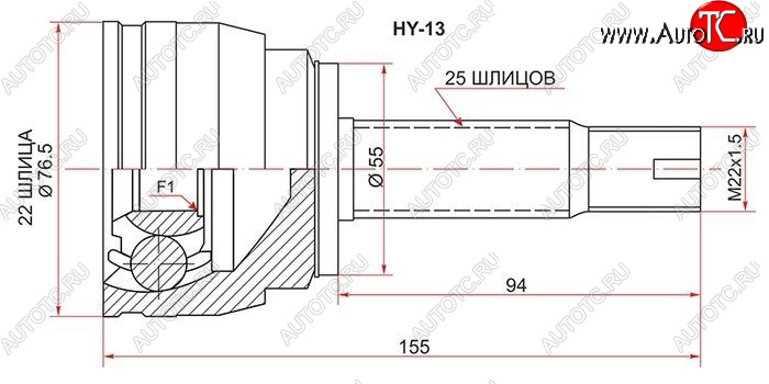 1 499 р. ШРУС (Россия) SAT (наружный) Hyundai Solaris RBr седан дорестайлинг (2010-2014)  с доставкой в г. Набережные‑Челны