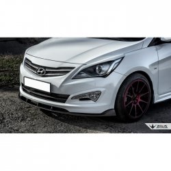 4 499 р. Накладка на передний бампер TopKontur Design Hyundai Solaris RBr седан рестайлинг (2014-2017) (Глянец под окраску, Неокрашенная)  с доставкой в г. Набережные‑Челны. Увеличить фотографию 2