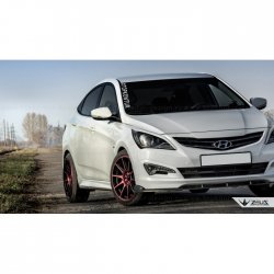 4 499 р. Накладка на передний бампер TopKontur Design Hyundai Solaris RBr седан рестайлинг (2014-2017) (Глянец под окраску, Неокрашенная)  с доставкой в г. Набережные‑Челны. Увеличить фотографию 7