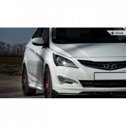 4 499 р. Накладка на передний бампер TopKontur Design Hyundai Solaris RBr седан рестайлинг (2014-2017) (Глянец под окраску, Неокрашенная)  с доставкой в г. Набережные‑Челны. Увеличить фотографию 8