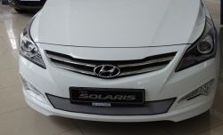 1 539 р. Сетка на бампер Russtal (хром) Hyundai Solaris RBr седан рестайлинг (2014-2017)  с доставкой в г. Набережные‑Челны. Увеличить фотографию 4