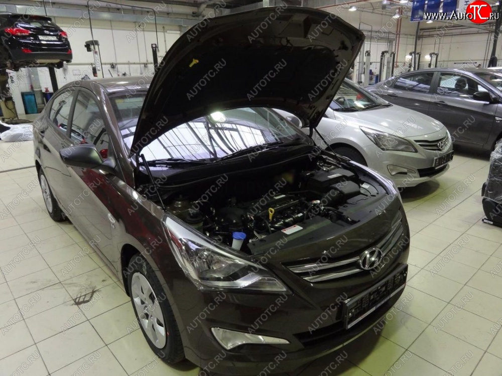 2 199 р. Газовые упоры капота Berkut Hyundai Solaris RBr седан рестайлинг (2014-2017)  с доставкой в г. Набережные‑Челны