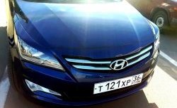 929 р. Реснички на фары Кураж  Hyundai Solaris  RBr (2014-2017) седан рестайлинг (Неокрашенные)  с доставкой в г. Набережные‑Челны. Увеличить фотографию 5