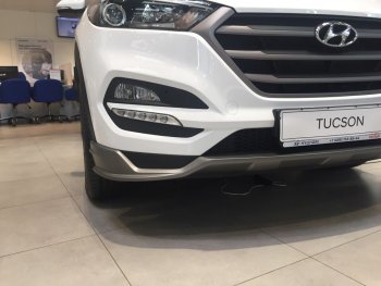 5 649 р. Накладка на передний бампер АвтоКрат Hyundai Tucson TL дорестайлинг (2015-2018) (Неокрашенная)  с доставкой в г. Набережные‑Челны. Увеличить фотографию 2