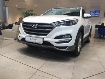 5 649 р. Накладка на передний бампер АвтоКрат Hyundai Tucson TL дорестайлинг (2015-2018) (Неокрашенная)  с доставкой в г. Набережные‑Челны. Увеличить фотографию 3