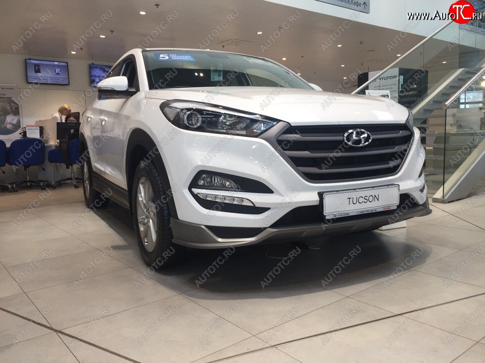 5 649 р. Накладка на передний бампер АвтоКрат Hyundai Tucson TL дорестайлинг (2015-2018) (Неокрашенная)  с доставкой в г. Набережные‑Челны