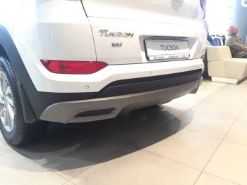 5 649 р. Накладка на задний бампер АвтоКрат Hyundai Tucson TL дорестайлинг (2015-2018) (Неокрашенная)  с доставкой в г. Набережные‑Челны. Увеличить фотографию 2