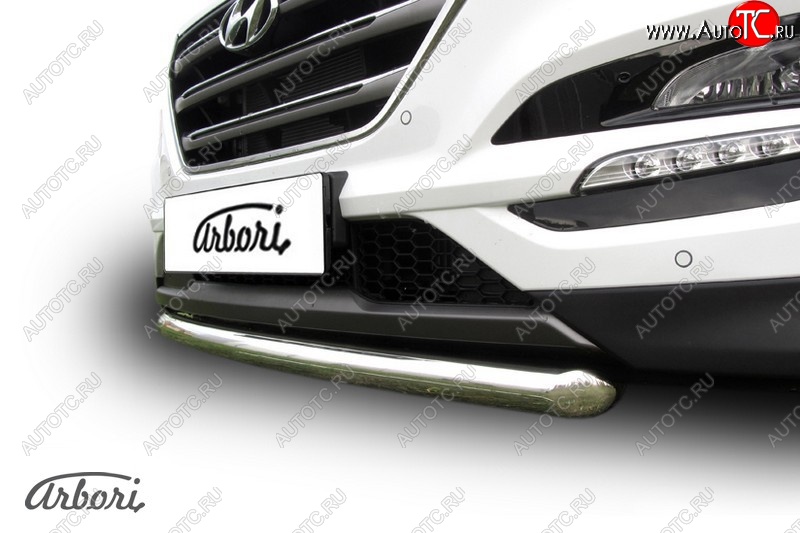 14 291 р. Защита переднего бампера Arbori (нержавейка, 1 труба d57 mm). Hyundai Tucson TL дорестайлинг (2015-2018)  с доставкой в г. Набережные‑Челны