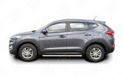 15 799 р. Защита порогов из круглой трубы диаметром 63 мм Russtal Hyundai Tucson TL дорестайлинг (2015-2018)  с доставкой в г. Набережные‑Челны. Увеличить фотографию 2