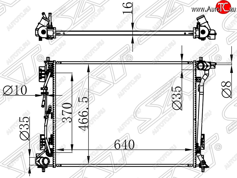 10 349 р. Радиатор двигателя (пластинчатый, 2.0/2.4G, МКПП/АКПП) SAT Hyundai Tucson TL дорестайлинг (2015-2018)  с доставкой в г. Набережные‑Челны