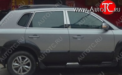 4 749 р. Накладки на центральные стойки дверей СТ Hyundai Tucson JM (2004-2010) (Неокрашенные)  с доставкой в г. Набережные‑Челны