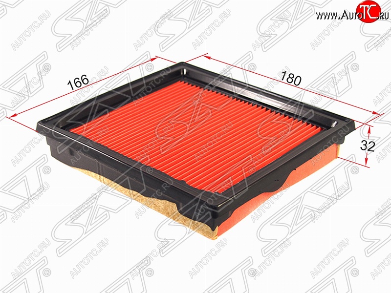 349 р. Фильтр воздушный двигателя SAT (180х166х32 mm)  INFINITI EX35  J50 (2007-2013), INFINITI G37  V36 (2008-2014), INFINITI Qx50  J50 (2013-2016), Nissan 350Z (2002-2008), Nissan Skyline  V36 (2006-2014)  с доставкой в г. Набережные‑Челны