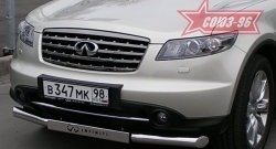 Защита переднего бампера одинарная (Европа) Souz-96 (d76) INFINITI FX35 S50 рестайлинг (2006-2008)