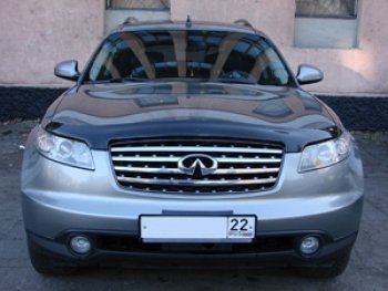 3 199 р. Дефлектор капота SIM  INFINITI FX35  S50 - FX45  S50  с доставкой в г. Набережные‑Челны. Увеличить фотографию 2