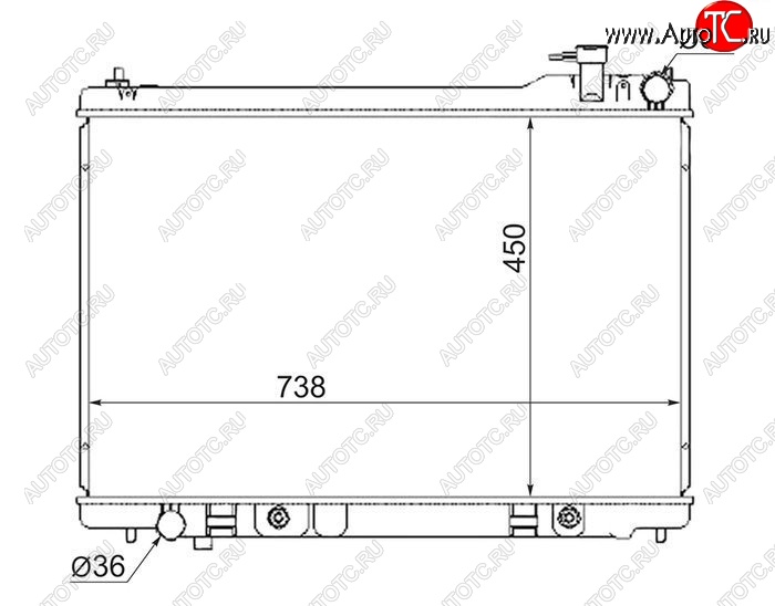8 849 р. Радиатор двигателя (пластинчатый, МКПП/АКПП) SAT  INFINITI FX35  S50 - FX45  S50  с доставкой в г. Набережные‑Челны