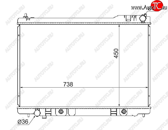 8 999 р. Радиатор двигателя SAT (пластинчатый, МКПП/АКПП)  INFINITI FX35  S50 - FX45  S50  с доставкой в г. Набережные‑Челны