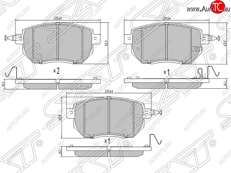 1 479 р. Колодки тормозные SAT (передние)  INFINITI FX35 ( S50,  S51) - FX50  S51  с доставкой в г. Набережные‑Челны