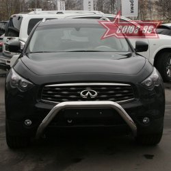 25 019 р. Защита переднего бампера Souz-96 (d76) INFINITI FX50 S51 рестайлинг (2012-2014)  с доставкой в г. Набережные‑Челны. Увеличить фотографию 2