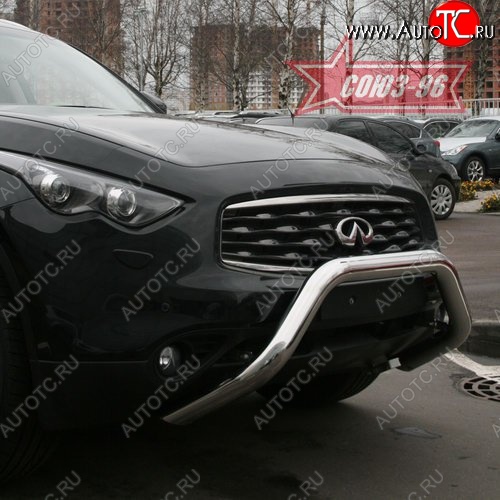 25 019 р. Защита переднего бампера Souz-96 (d76) INFINITI FX50 S51 рестайлинг (2012-2014)  с доставкой в г. Набережные‑Челны