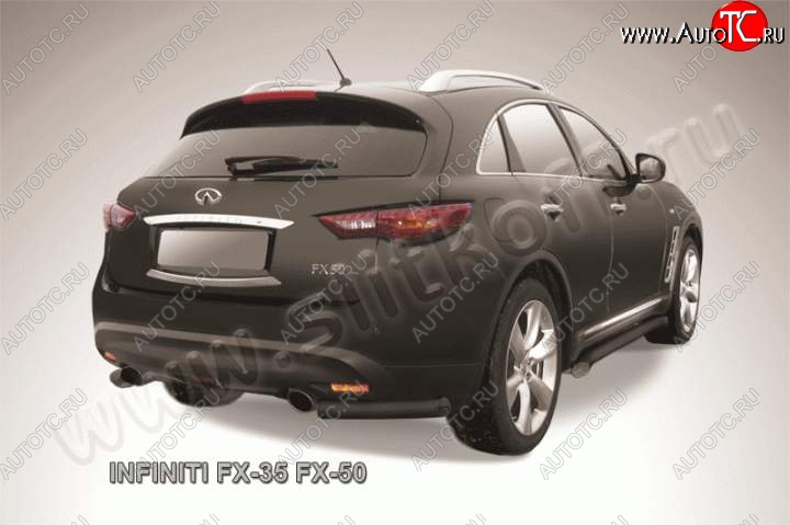 8 449 р. Защита заднего бампера из уголков d57 Slitkoff INFINITI FX35 S51 дорестайлинг (2008-2011) (Цвет: серебристый)  с доставкой в г. Набережные‑Челны