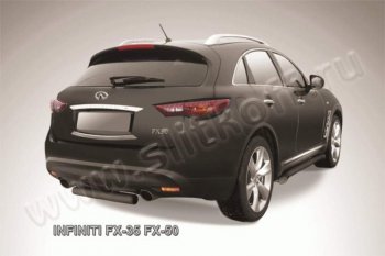 Защита заднего бампера из трубы d76 Slitkoff (короткая) INFINITI FX35 S51 дорестайлинг (2008-2011)