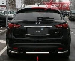 10 799 р. Защита заднего бампера Souz-96 (d76)  INFINITI FX35  S51 - FX50  S51  с доставкой в г. Набережные‑Челны. Увеличить фотографию 1