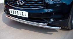 23 599 р. Защита переднего бампера (2 трубыØ63 мм, нержавейка) SLITKOFF  INFINITI FX37  S51 - QX70  S51  с доставкой в г. Набережные‑Челны. Увеличить фотографию 2