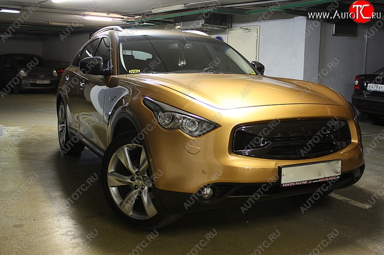 2 099 р. Реснички на фары Custom INFINITI FX50 S51 рестайлинг (2012-2014) (Неокрашенные)  с доставкой в г. Набережные‑Челны