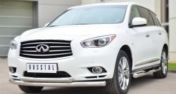 22 649 р. Защита переднего бампера (2 трубыØ76 и 63 мм, нержавейка) SLITKOFF INFINITI JX35 (2012-2014)  с доставкой в г. Набережные‑Челны. Увеличить фотографию 3