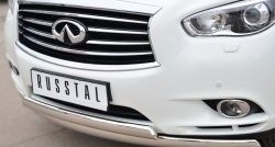 24 999 р. Защита переднего бампера (2 трубыØ75х42 мм, нержавейка) Russtal INFINITI JX35 (2012-2014)  с доставкой в г. Набережные‑Челны. Увеличить фотографию 2