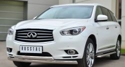 24 999 р. Защита переднего бампера (2 трубыØ75х42 мм, нержавейка) Russtal INFINITI JX35 (2012-2014)  с доставкой в г. Набережные‑Челны. Увеличить фотографию 4