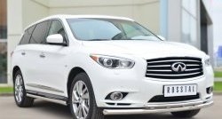 13 849 р. Защита порогов из круглой трубы диаметром 63 мм Russtal INFINITI JX35 (2012-2014) (Защита порогов с со скосами на торцах (вариант 1))  с доставкой в г. Набережные‑Челны. Увеличить фотографию 5