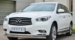 26 999 р. Широкая защита порогов SLITKOFF INFINITI JX35 (2012-2014)  с доставкой в г. Набережные‑Челны. Увеличить фотографию 2