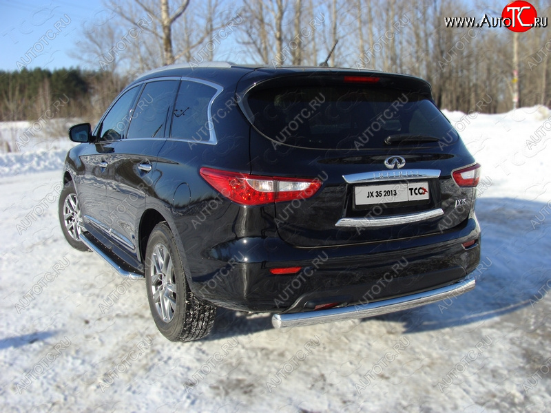 24 099 р. Защита заднего бампера (овальная) ТСС 75х42 мм  INFINITI JX35 (2012-2014)  с доставкой в г. Набережные‑Челны