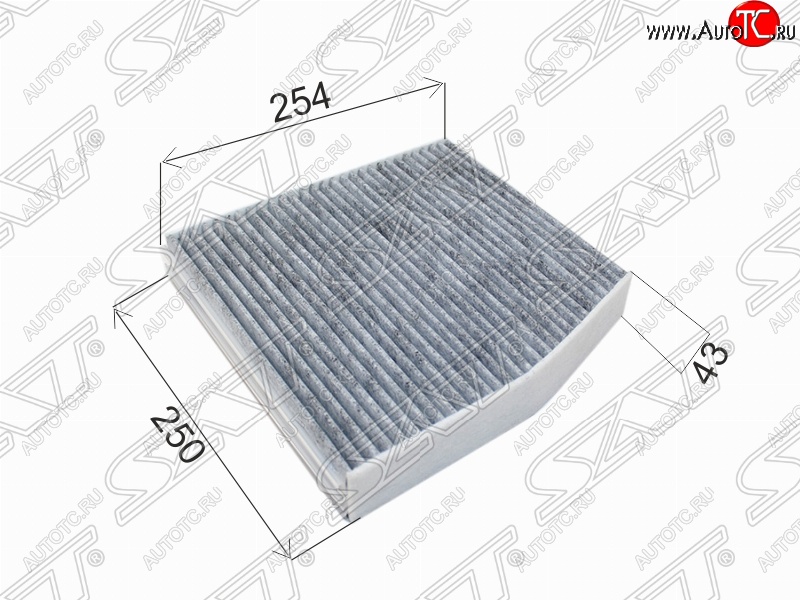 599 р. Фильтр салонный SAT (угольный, 254х250х43 mm)  INFINITI Q30  H15E (2015-2019), Mercedes-Benz A class  W176 (2012-2015), Mercedes-Benz B-Class  W246/T246 (2011-2018), Mercedes-Benz CLA class  C117 (2013-2019)  с доставкой в г. Набережные‑Челны