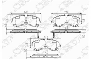 Комплект передних тормозных колодок SAT INFINITI (Инфинити) Q50 (Ку50)  V37 (2013-2021), Nissan (Нисан) X-trail (Х-трейл)  3 T32 (2013-2018)