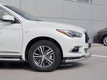 17 949 р. Защита переднего бампера (2 трубыØ63 и 42 мм, нержавейка) SLITKOFF INFINITI QX60 L50 рестайлинг (2016-2021)  с доставкой в г. Набережные‑Челны. Увеличить фотографию 3