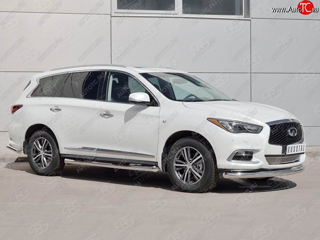 20 399 р. Защита переднего бампера (Ø76 мм, нержавейка) SLITKOFF  INFINITI QX60  L50 (2016-2021) рестайлинг  с доставкой в г. Набережные‑Челны