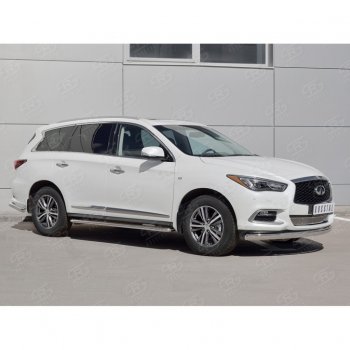 17 749 р. Защита переднего бампера (Ø75х42 мм, нержавейка) Russtal INFINITI QX60 L50 рестайлинг (2016-2021)  с доставкой в г. Набережные‑Челны. Увеличить фотографию 3