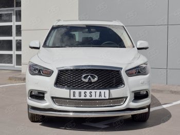 15 349 р. Защита заднего бампера (Ø63 мм, нержавейка) SLITKOFF INFINITI QX60 L50 рестайлинг (2016-2021)  с доставкой в г. Набережные‑Челны. Увеличить фотографию 2