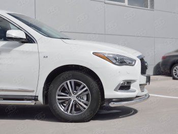 15 349 р. Защита заднего бампера (Ø63 мм, нержавейка) SLITKOFF INFINITI QX60 L50 рестайлинг (2016-2021)  с доставкой в г. Набережные‑Челны. Увеличить фотографию 3