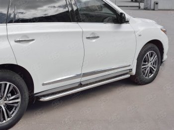 25 849 р. Широкая защита порогов с трубой диаметром 42 мм SLITKOFF v2  INFINITI QX60  L50 (2016-2021) рестайлинг  с доставкой в г. Набережные‑Челны. Увеличить фотографию 3