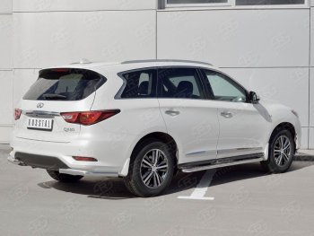 16 649 р. Защита заднего бампера (Ø63 мм уголки, нержавейка) SLITKOFF INFINITI QX60 L50 рестайлинг (2016-2021)  с доставкой в г. Набережные‑Челны. Увеличить фотографию 3