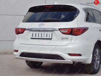 17 749 р. Защита заднего бампера (Ø75x42 мм, нержавейка) Russtal INFINITI QX60 L50 рестайлинг (2016-2021)  с доставкой в г. Набережные‑Челны. Увеличить фотографию 3