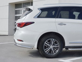 16 899 р. Защита заднего бампера (Ø76 мм уголки, нержавейка) SLITKOFF INFINITI QX60 L50 рестайлинг (2016-2021)  с доставкой в г. Набережные‑Челны. Увеличить фотографию 2