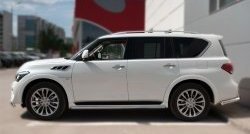 18 349 р. Защита порогов из круглой трубы диаметром 42 мм SLITKOFF INFINITI QX80 Z62 1-ый рестайлинг (2014-2018)  с доставкой в г. Набережные‑Челны. Увеличить фотографию 4