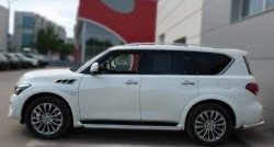 16 799 р. Защита порогов из круглой укороченной трубы диаметром 42 мм SLITKOFF  INFINITI QX80  Z62 (2014-2018) 1-ый рестайлинг  с доставкой в г. Набережные‑Челны. Увеличить фотографию 4