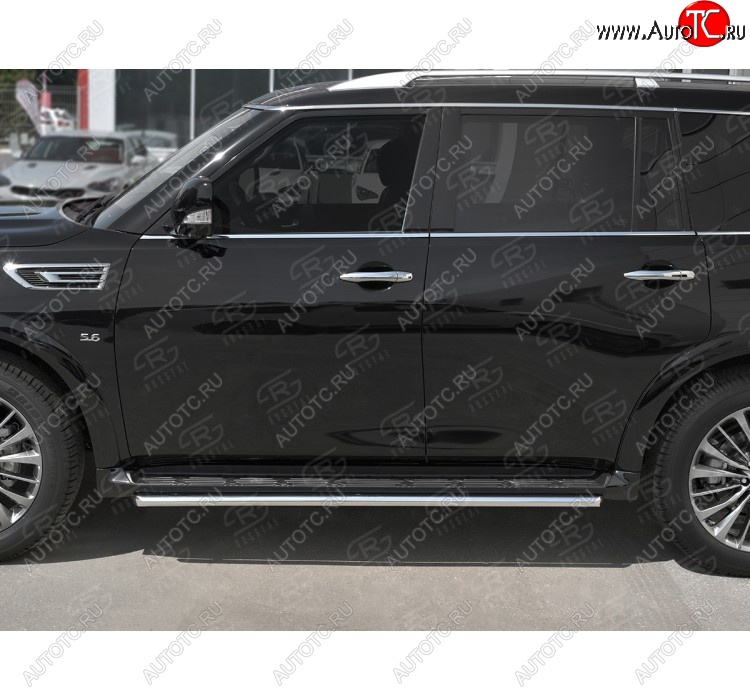 16 799 р. Защита порогов (Ø42 мм, нержавейка) SLITKOFF  INFINITI QX80  Z62 (2018-2024) 2-ой рестайлинг  с доставкой в г. Набережные‑Челны