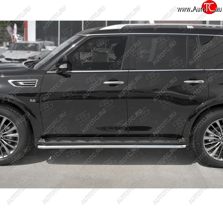 18 349 р. Защита порогов (Ø42 мм, нержавейка) SLITKOFF  INFINITI QX80  Z62 (2018-2024) 2-ой рестайлинг  с доставкой в г. Набережные‑Челны